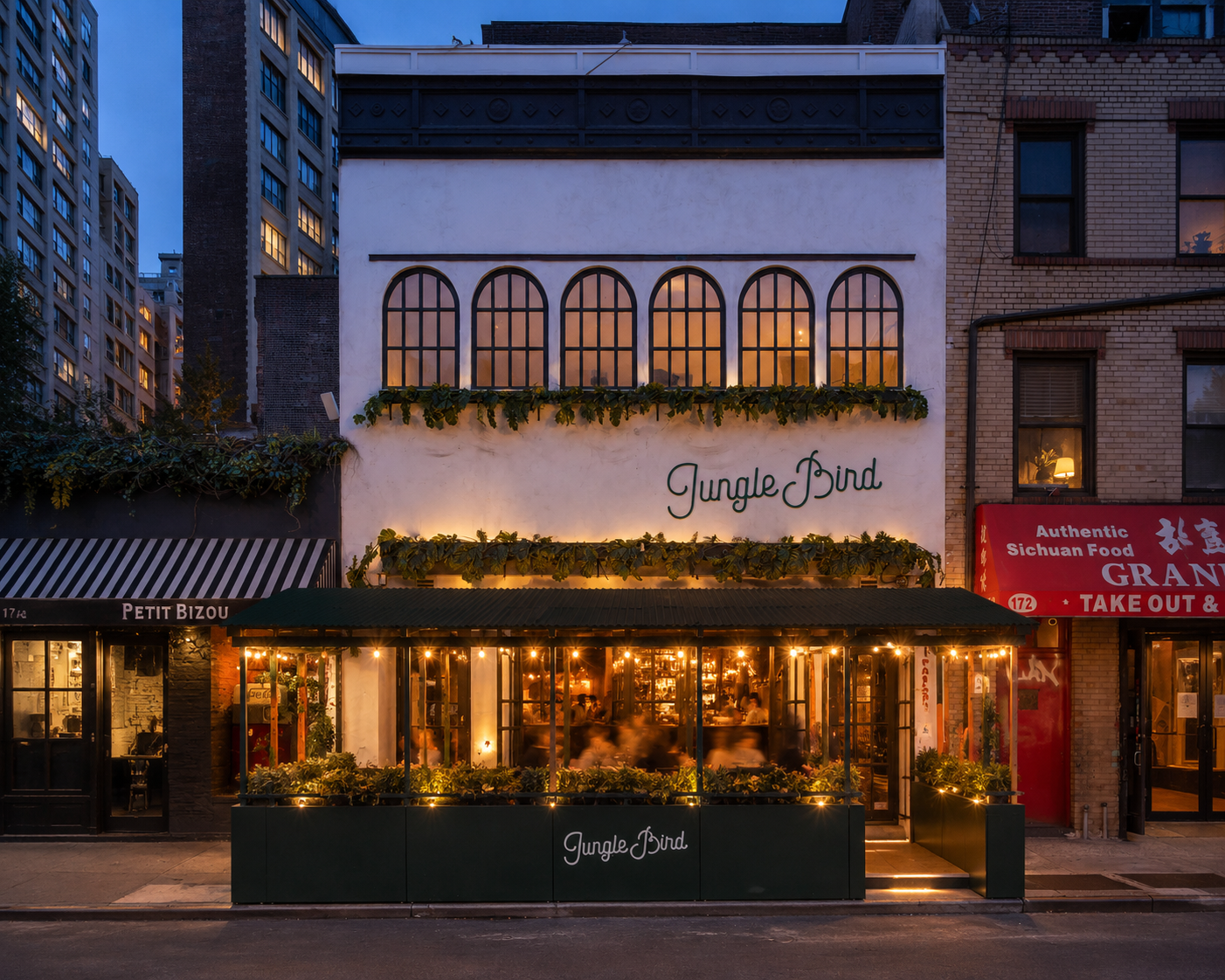Photograph of the Jungle Bird facade in Chelsea